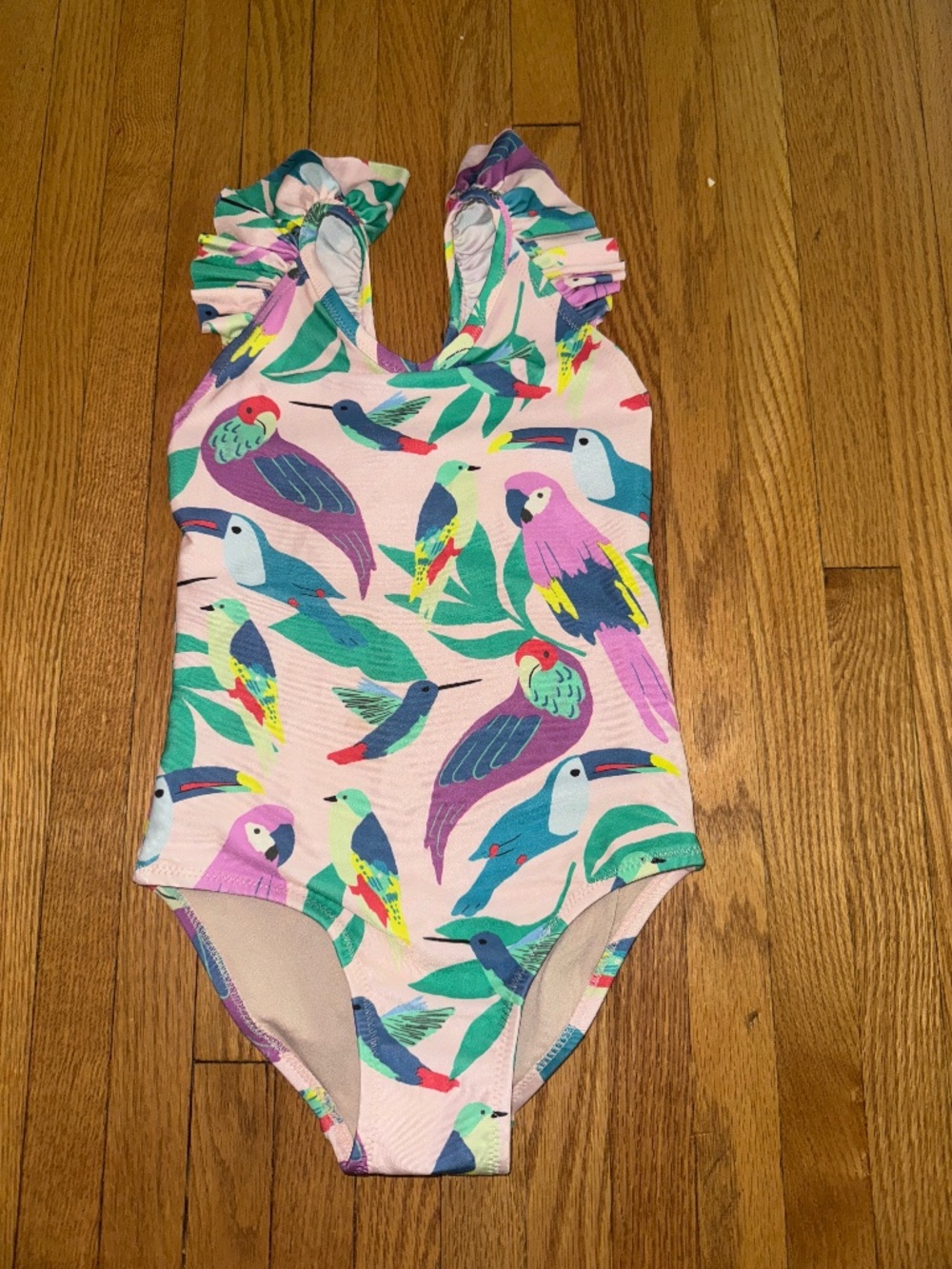 Tea collection- Tropical bird one piece bathing suit- size 6